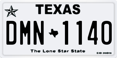 TX license plate DMN1140