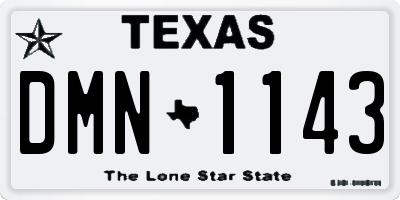 TX license plate DMN1143