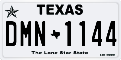 TX license plate DMN1144