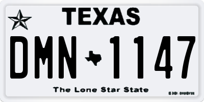TX license plate DMN1147