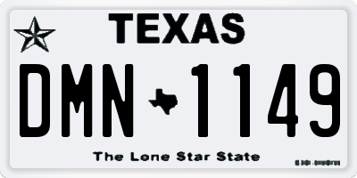 TX license plate DMN1149