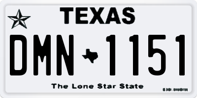 TX license plate DMN1151