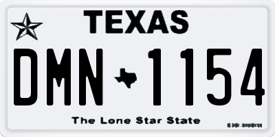 TX license plate DMN1154