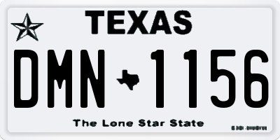 TX license plate DMN1156