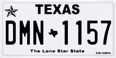 TX license plate DMN1157