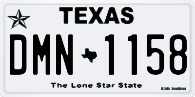 TX license plate DMN1158