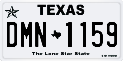 TX license plate DMN1159