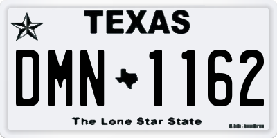 TX license plate DMN1162
