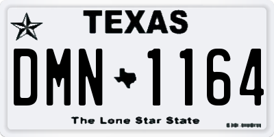 TX license plate DMN1164