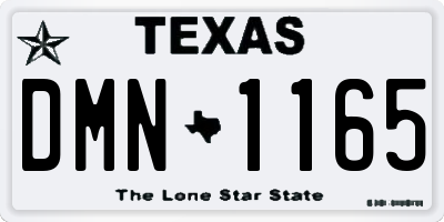 TX license plate DMN1165