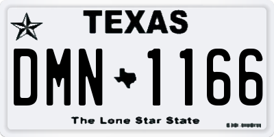 TX license plate DMN1166