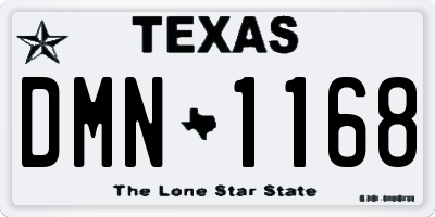 TX license plate DMN1168