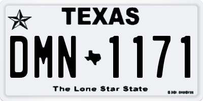 TX license plate DMN1171