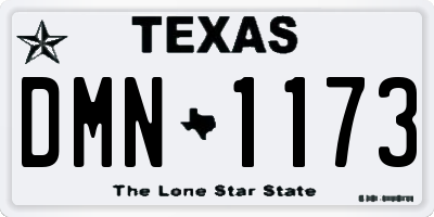 TX license plate DMN1173