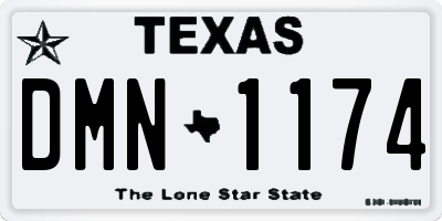 TX license plate DMN1174