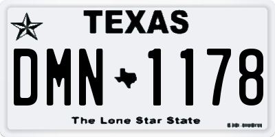 TX license plate DMN1178