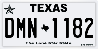 TX license plate DMN1182