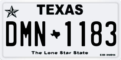 TX license plate DMN1183