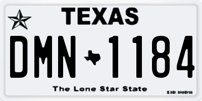 TX license plate DMN1184