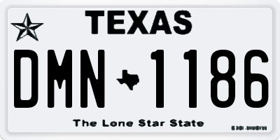 TX license plate DMN1186