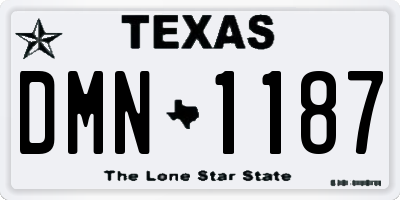 TX license plate DMN1187