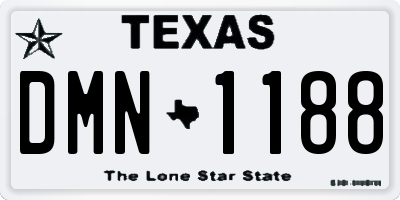 TX license plate DMN1188