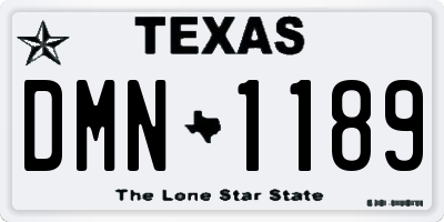 TX license plate DMN1189