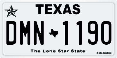 TX license plate DMN1190
