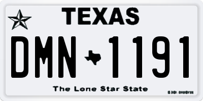 TX license plate DMN1191