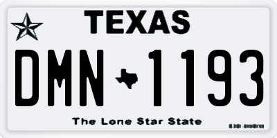 TX license plate DMN1193