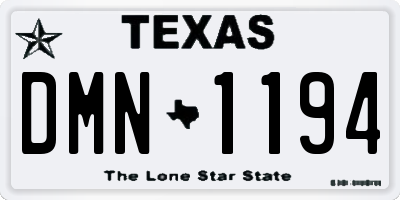 TX license plate DMN1194