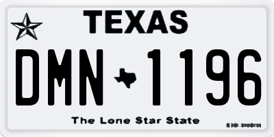 TX license plate DMN1196