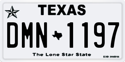 TX license plate DMN1197