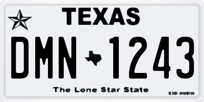 TX license plate DMN1243