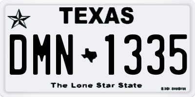 TX license plate DMN1335