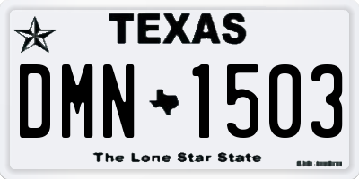 TX license plate DMN1503
