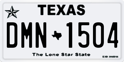 TX license plate DMN1504