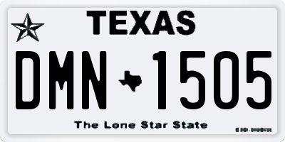 TX license plate DMN1505