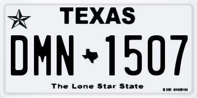 TX license plate DMN1507