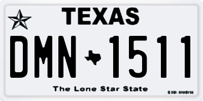 TX license plate DMN1511