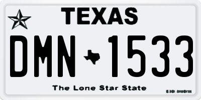 TX license plate DMN1533