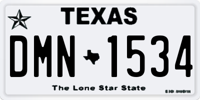 TX license plate DMN1534