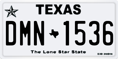 TX license plate DMN1536