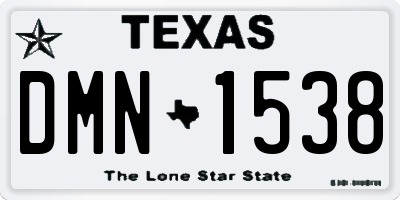 TX license plate DMN1538