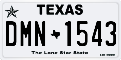 TX license plate DMN1543
