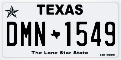 TX license plate DMN1549