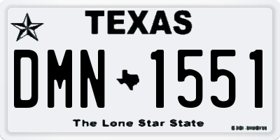 TX license plate DMN1551