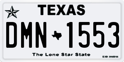 TX license plate DMN1553