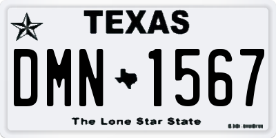 TX license plate DMN1567