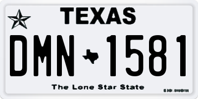 TX license plate DMN1581